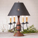 Country LightingJAMESTOWN COLONIAL TABLE LAMP with Punched Tin Shade - Heavily Distressed Crackle FinishlamplightSaving Shepherd