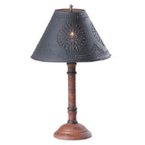 Country LightingWOOD and PUNCHED TIN "GATLIN" TABLE LAMP in Heavily Distressed Crackle Finishesaccent lightcountry lightingSaving Shepherd