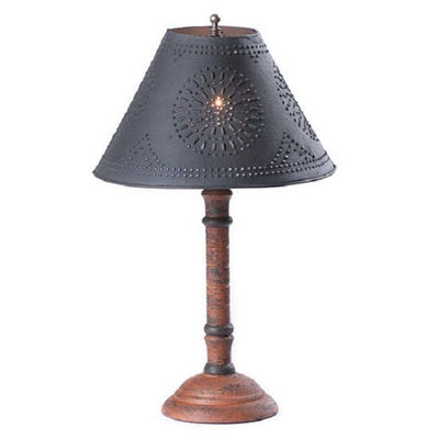 Country LightingWOOD and PUNCHED TIN "GATLIN" TABLE LAMP in Heavily Distressed Crackle Finishesaccent lightcountry lightingSaving Shepherd