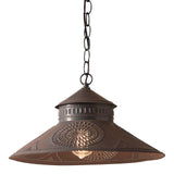 Country LightingPUNCHED TIN SHOPKEEPER PENDANT Lamp Colonial Chisel Pattern Hanging LightblackenedceilingSaving Shepherd