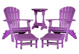 Outdoor Furniture5 PIECE COMPLETE OUTDOOR PATIO SET - 2 Folding Adirondack Chairs, 2 Ottomans & Candy Table in 19 ColorsAdirondackchairottomanPurpleSaving Shepherd