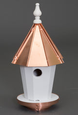 19" BLUEBIRD HOUSE - Amish Handcrafted Round Copper Top Birdhouse