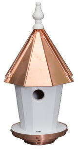 19" BLUEBIRD HOUSE - Amish Handcrafted Round Copper Top Birdhouse
