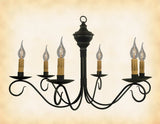 Country LightingWOOD & METAL CHANDELIER - Handmade 6 Candle "Washington" Country Light USAcandelabracandleSaving Shepherd
