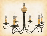 Country LightingWOOD & METAL CHANDELIER - Handmade 6 Candle "Washington" Country Light USAcandelabracandleSaving Shepherd