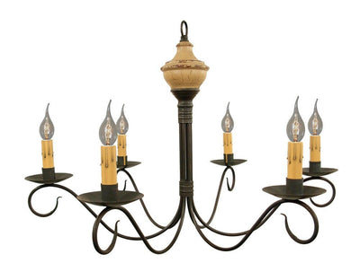 Country LightingWOOD & METAL CHANDELIER - Handmade 6 Candle "Washington" Country Light USAcandelabracandleSaving Shepherd
