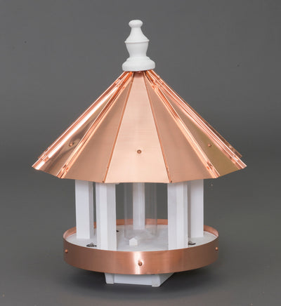 Bird Feeder24” COPPER TOP BIRD FEEDER - Amish Handmade 16” Round Post Mountbirdbird feederSaving Shepherd