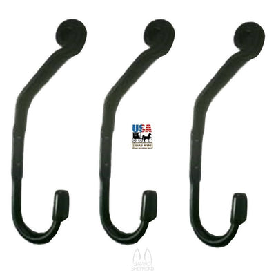 Wrought Iron3 DOUBLE COAT HOOKS - Solid Wrought Iron Set Amish Blacksmith USAaccessoriesaccessorySaving Shepherd