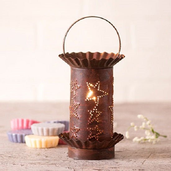 Country LightingPUNCHED TIN WAX TART WARMER Handmade COUNTRY STARS Pattern Electric Accent Light in 3 Finishesaccentaccent lightSaving Shepherd