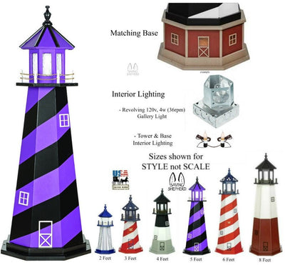 LighthouseFOOTBALL LIGHTHOUSE - Football Purple & Black Working LightBaltimoreCape Hatterasfootball4 FeetYes (Lighthouse + Base + Revolving gallery bulb + Interior LightingWoodSaving Shepherd