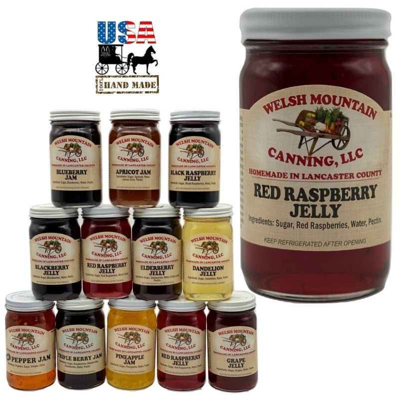Jelly RED RASPBERRY JELLY - Amish Homemade Fruit Spread USA – Saving ...