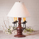 Country LightingCOLONIAL "CEDAR CREEK" TABLE LAMP with Ivory Linen Fabric Shade in 7 Distressed FinishesblackcandelabraSaving Shepherd