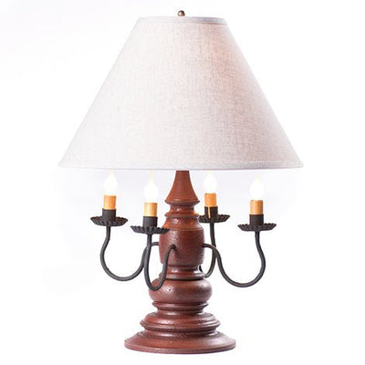 Country LightingHARRISON COLONIAL TABLE LAMP with 17" Ivory Linen Fabric Shade - 5 Distressed Finishes USACandelabracandlesSaving Shepherd