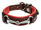 Handtooled LeatherPADDED LEATHER HORSE BRACELET - 6 Colors with Equestrian Snaffle Bit & BuckleAmishbraceletSaving Shepherd