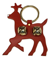 Door ChimeLEATHER RUDOLPH DOOR CHIME with CRYSTAL NOSE & BRASS SLEIGH BELLS - Amish Handmade in USAbellsbuckSaving Shepherd