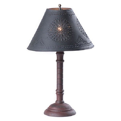 Country LightingWOOD and PUNCHED TIN "GATLIN" TABLE LAMP in Heavily Distressed Crackle Finishesaccent lightcountry lightingSaving Shepherd