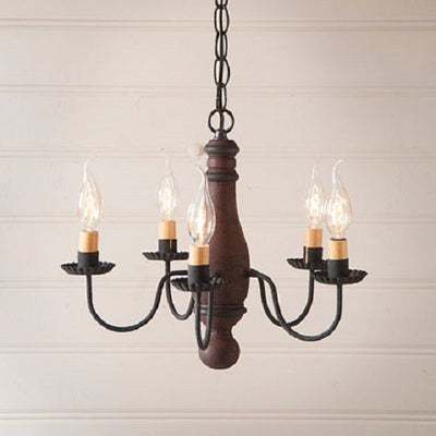 Country Lighting5 Arm WOOD & METAL CHANDELIER Petite Candelabra in 6 Distressed Finishes USAcandelabracandleSaving Shepherd