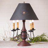 Country LightingJAMESTOWN COLONIAL TABLE LAMP with Punched Tin Shade - Heavily Distressed Crackle FinishlamplightSaving Shepherd