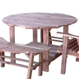 Table & Chairs48" ROUND PICNIC TABLE - Amish Solid Red Cedar Outdoor Furnitureoutdoor furniturepicnicSaving Shepherd