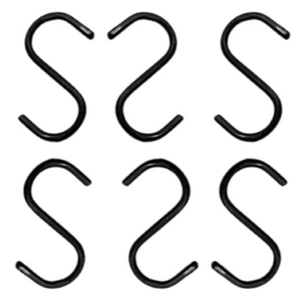 Set Of 6 Hand Forged Wrought Iron S Hooks – 3 Inch With Scrolls – Made By Amish USA
