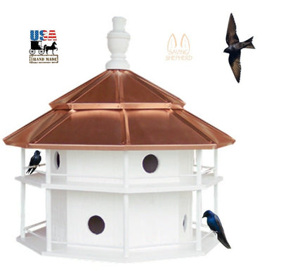 Birdhouse8 ROOM PURPLE MARTIN BIRDHOUSE - Copper Roof Finch Bird House USAbirdbird houseSaving Shepherd