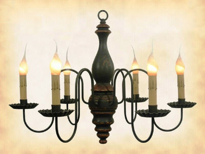 Country Lighting"Anderson" WOOD CHANDELIER - Handmade 6 Candle Country Light in 24 FinishescandelabracandleSaving Shepherd