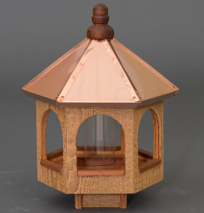 20” COPPER TOP BIRD FEEDER - Natural Cedar Gazebo