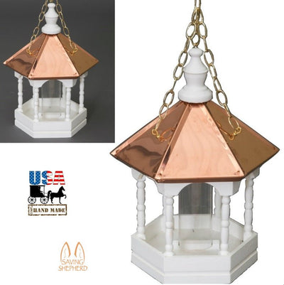 Bird Feeder22” COPPER TOP BIRD FEEDER - Hanging Gazebo with Spindlesbirdbird feederSaving Shepherd