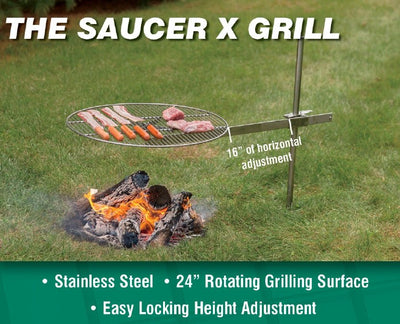 Campfire GrillDELUXE CAMPFIRE GRILL SET - Adjustable Stainless Steel 24" Round Cooking SurfacecampfiregrillSaving Shepherd