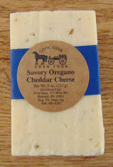 CheeseOREGANO CHEDDAR CHEESE - Cave Aged Smooth Semi Hard White Cheddarcheesedelicacyfarm market4 oz blockSaving Shepherd