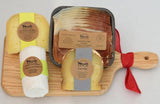 Food Gift BasketsSHEEP CHEESE COLLECTION - 3 Artisanal Cheeses with Prosciutto on Cutting BoardbundledelicacySaving Shepherd