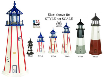 LighthousePATRIOTIC LIGHTHOUSE - White with Red Stripes & Blue Top Working ReplicaAmericalighthouseSaving Shepherd