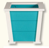 POLY LUMBER PLANTER - All Season Square Patio Plant BoxesRegularAruba Blue with WhiteSaving Shepherd