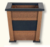 POLY LUMBER PLANTER - All Season Square Patio Plant BoxesRegularMahogony with BlackSaving Shepherd