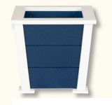 POLY LUMBER PLANTER - All Season Square Patio Plant BoxesRegularPatriot Blue with WhiteSaving Shepherd