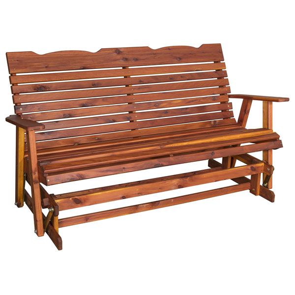 Benches & StoolsSTRAIGHTBACK LOVESEAT GLIDER - Amish Red Cedar Love Seat in 2 SizesbenchchairSaving Shepherd