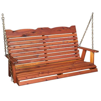 SwingSTRAIGHTBACK PORCH SWING - Amish Red Cedar 4 & 5' SwingschairchairsSaving Shepherd