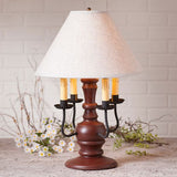 Country LightingCOLONIAL "CEDAR CREEK" TABLE LAMP with Ivory Linen Fabric Shade in 7 Distressed FinishesblackcandelabraSaving Shepherd