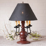 Country LightingCOLONIAL "CEDAR CREEK" TABLE LAMP with 4 Arm Candelabra in 7 Distressed FinishesblackcandelabraSaving Shepherd