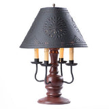 Country LightingCOLONIAL "CEDAR CREEK" TABLE LAMP with 4 Arm Candelabra in 7 Distressed FinishesblackcandelabraSaving Shepherd