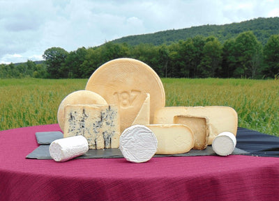 Food Gift BasketsHOLIDAY HOST GIFT BASKET - Gourmet Cheeses Crackers Sweet Preserve on Oak Cutting BoardbundledelicacySaving Shepherd