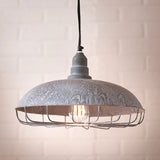 Chandeliers & Ceiling FixturesFarm Supply Store Pendant Light with Wire Protection Cage in Weatherd Zincaccentaccent lightaccent lightingSaving Shepherd