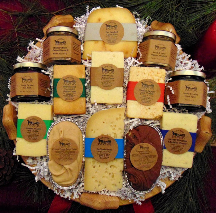 Food Gift BasketsSUSAN'S DELIGHT GIFT BOX - 13 Favorites on Handmade Oak Lazy SusanbundledelicacySaving Shepherd