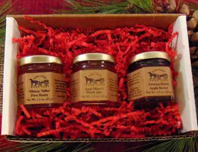 Food Gift BasketsSWEET SURPRISE - Pure Honey Peach Jam & Apple Butter Gift Boxbundledelicacyfarm marketSaving Shepherd