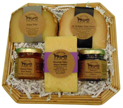 Food Gift BasketsSYMPATHY GIFT BASKET- 3 Artisanal Cheeses with 2 Pairing CondimentsbundledelicacySaving Shepherd