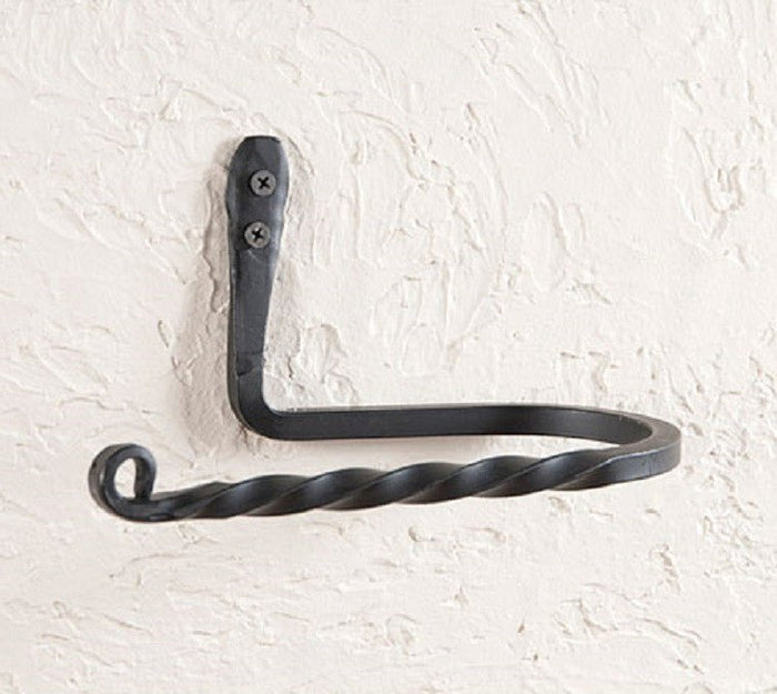 Black Iron Paper Towel Bar Rack Holder Twisted USA Amish Made Handcrafted Black Iron Paper Towel Bar Rack Holder Twisted USA Amish Made Handcrafted