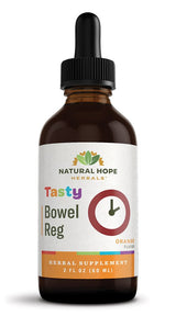 Herbal SupplementTASTY BOWEL REG Gentle Orange Flavor Herbal Tincture Formulabacked upbowelSaving Shepherd