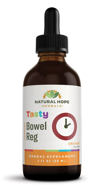 Herbal SupplementTASTY BOWEL REG Gentle Orange Flavor Herbal Tincture Formulabacked upbowelSaving Shepherd