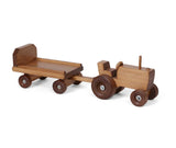 Wooden & Handcrafted ToysFARM TRACTOR with TRAILER CART HAY BALES & FEED SACKS - Handmade USA Wood ToyAmishboySaving Shepherd