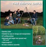 Campfire GrillTRIPOD CAMPFIRE GRILL SET - Adjustable Stainless Steel Outdoor Cooking SetcampfiregrillSaving Shepherd